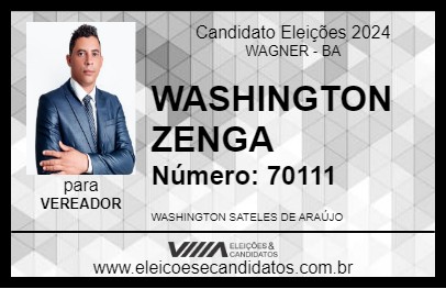 Candidato WASHINGTON ZENGA 2024 - WAGNER - Eleições