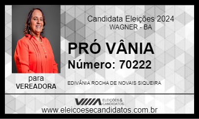 Candidato PRÓ VÂNIA 2024 - WAGNER - Eleições