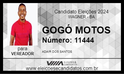 Candidato GOGÓ MOTOS 2024 - WAGNER - Eleições