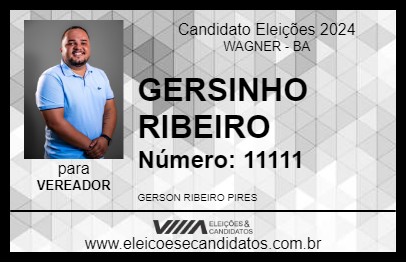 Candidato GERSINHO RIBEIRO 2024 - WAGNER - Eleições