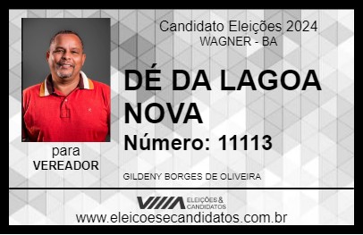 Candidato DÉ DA LAGOA NOVA 2024 - WAGNER - Eleições