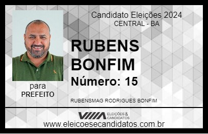 Candidato RUBENS BONFIM 2024 - CENTRAL - Eleições