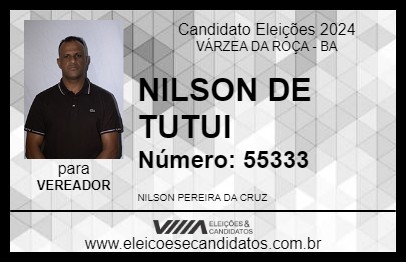 Candidato NILSON DE TUTUI 2024 - VÁRZEA DA ROÇA - Eleições