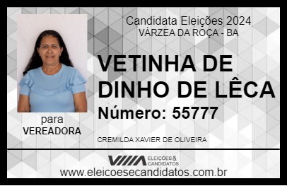 Candidato VETINHA DE DINHO DE LÊCA 2024 - VÁRZEA DA ROÇA - Eleições