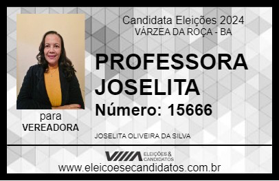 Candidato PROFESSORA JOSELITA 2024 - VÁRZEA DA ROÇA - Eleições