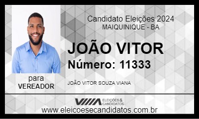 Candidato JOÃO VITOR 2024 - MAIQUINIQUE - Eleições