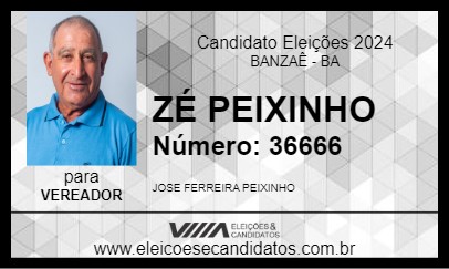 Candidato ZÉ PEIXINHO 2024 - BANZAÊ - Eleições