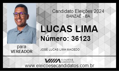 Candidato LUCAS LIMA 2024 - BANZAÊ - Eleições