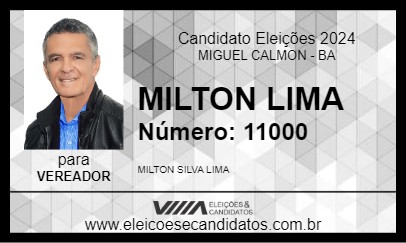 Candidato MILTON LIMA 2024 - MIGUEL CALMON - Eleições