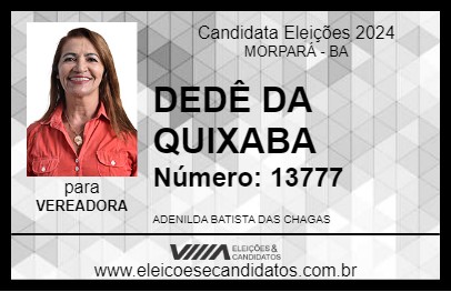 Candidato DEDÊ DA QUIXABA 2024 - MORPARÁ - Eleições