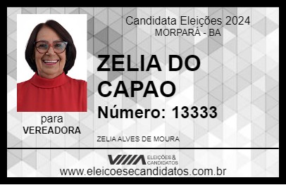 Candidato ZELIA DO CAPAO 2024 - MORPARÁ - Eleições