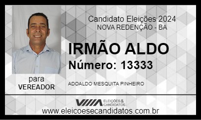 Candidato IRMÃO ALDO 2024 - NOVA REDENÇÃO - Eleições