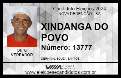 Candidato XINDANGA DO POVO 2024 - NOVA REDENÇÃO - Eleições