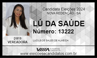 Candidato LÚ DA SAÚDE 2024 - NOVA REDENÇÃO - Eleições