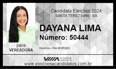 Candidato DAYANA LIMA 2024 - SANTA TEREZINHA - Eleições