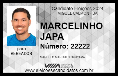 Candidato MARCELINHO JAPA 2024 - MIGUEL CALMON - Eleições