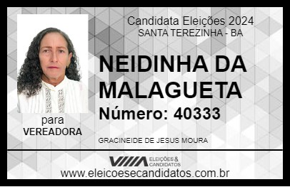 Candidato NEIDINHA DA MALAGUETA 2024 - SANTA TEREZINHA - Eleições