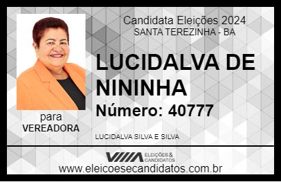 Candidato LUCIDALVA DE NININHA 2024 - SANTA TEREZINHA - Eleições