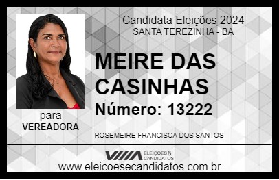 Candidato MEIRE DAS CASINHAS 2024 - SANTA TEREZINHA - Eleições