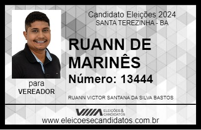 Candidato RUANN DE MARINÊS 2024 - SANTA TEREZINHA - Eleições