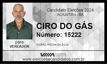 Candidato CIRO DO GÁS 2024 - ACAJUTIBA - Eleições