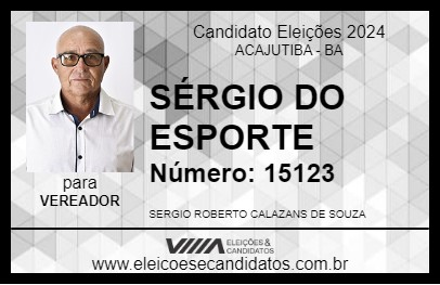 Candidato SÉRGIO DO ESPORTE 2024 - ACAJUTIBA - Eleições