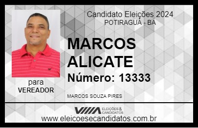 Candidato MARCOS ALICATE 2024 - POTIRAGUÁ - Eleições