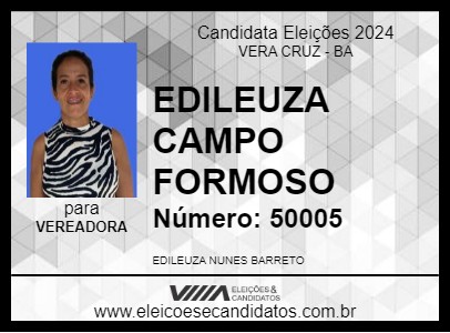 Candidato EDILEUZA CAMPO FORMOSO 2024 - VERA CRUZ - Eleições