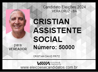 Candidato CRISTIAN ASSISTENTE SOCIAL 2024 - VERA CRUZ - Eleições