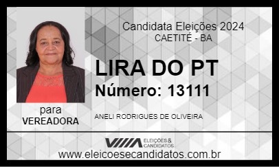 Candidato LIRA DO PT 2024 - CAETITÉ - Eleições