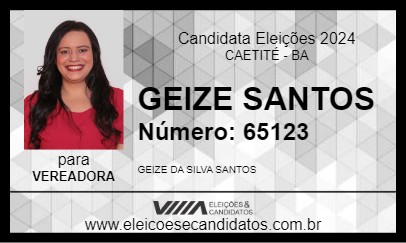 Candidato GEIZE SANTOS 2024 - CAETITÉ - Eleições