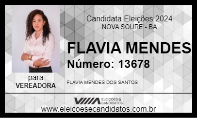 Candidato FLAVIA MENDES 2024 - NOVA SOURE - Eleições