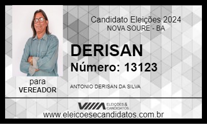 Candidato DERISAN 2024 - NOVA SOURE - Eleições