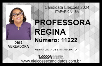 Candidato PROFESSORA REGINA 2024 - ITAPARICA - Eleições