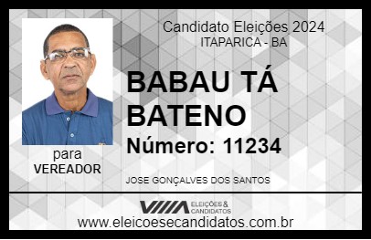 Candidato BABAU 2024 - ITAPARICA - Eleições