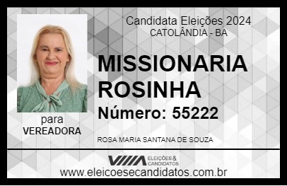 Candidato MISSIONARIA ROSINHA 2024 - CATOLÂNDIA - Eleições