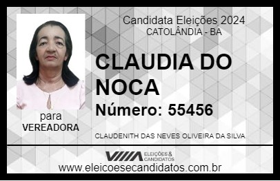 Candidato CLAUDIA DO NOCA 2024 - CATOLÂNDIA - Eleições