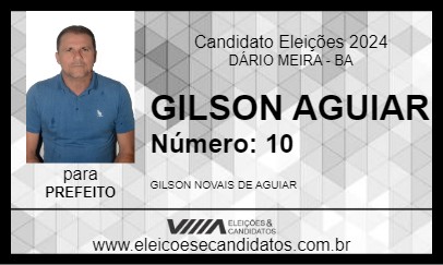 Candidato GILSON AGUIAR 2024 - DÁRIO MEIRA - Eleições