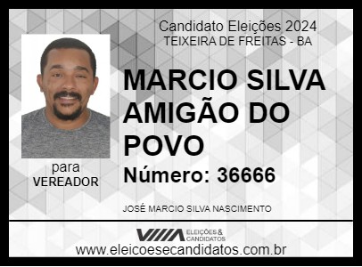 Candidato MARCIO SILVA AMIGÃO DO POVO 2024 - TEIXEIRA DE FREITAS - Eleições