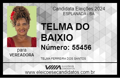 Candidato TELMA DO BAIXIO 2024 - ESPLANADA - Eleições