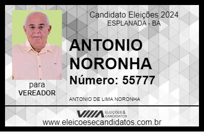 Candidato ANTONIO NORONHA 2024 - ESPLANADA - Eleições