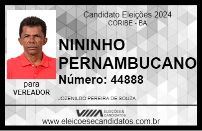 Candidato NININHO PERNAMBUCANO 2024 - CORIBE - Eleições