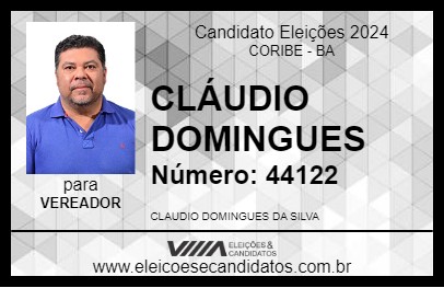 Candidato CLÁUDIO DOMINGUES 2024 - CORIBE - Eleições