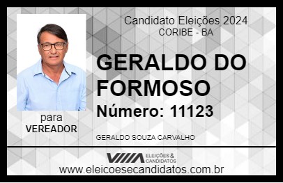 Candidato GERALDO DO FORMOSO 2024 - CORIBE - Eleições