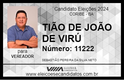 Candidato TIÃO DE JOÃO DE VIRÚ 2024 - CORIBE - Eleições