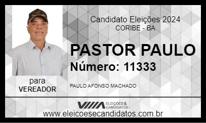 Candidato PASTOR PAULO 2024 - CORIBE - Eleições