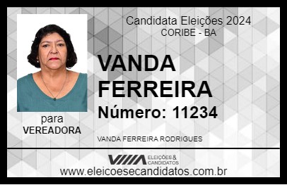 Candidato VANDA FERREIRA 2024 - CORIBE - Eleições