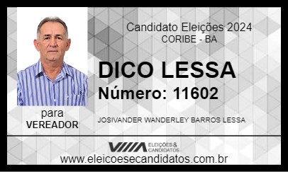 Candidato DICO LESSA 2024 - CORIBE - Eleições