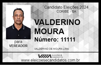 Candidato VALDERINO MOURA 2024 - CORIBE - Eleições