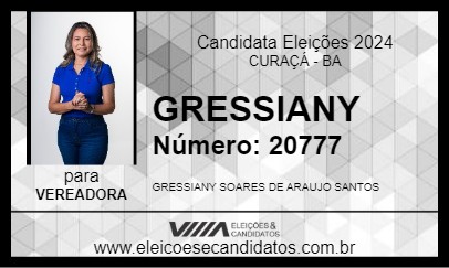 Candidato GRESSIANY 2024 - CURAÇÁ - Eleições